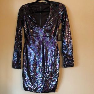 NWT multicolored sequin LULUS dress
